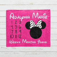 Personalized Minnie Mouse Milestone Blanket