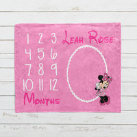 Personalized Minnie Mouse Milestone Blanket