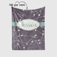 Hand Drawn Arrows Monogrammed Name Blanket