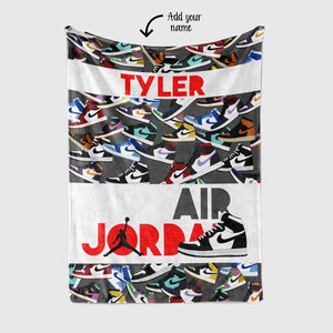 Personalized Nike Air Jordan Sneakers Blanket