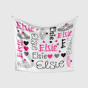 Personalized Princess Crown Baby Blanket