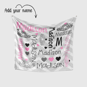 Personalized Princess Crown Baby Blanket