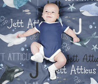 Personalized Under the Sea Animals Baby Blanket