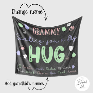 Sending a Big Hug Personalized Blanket for Grandma