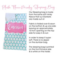 Personalized Chevron Minky Sleeping Bag with Monogram or Name