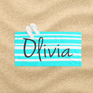 Personalized Striped Beach Towel With Name