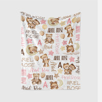 Personalized Teddy Bears Baby Blanket