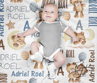 Personalized Teddy Bears Baby Blanket