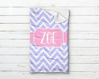 Personalized Chevron Minky Sleeping Bag