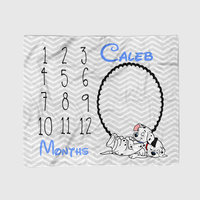 Personalized 101 Dalmatians Milestone Blanket