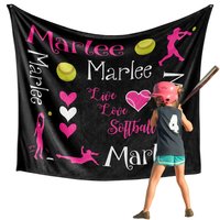 Personalized Live Love Softball Blanket