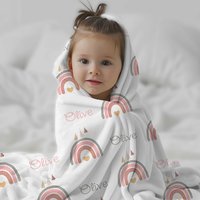 Personalized Boho Rainbow Blanket