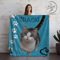 Personalized Cat Photo Blanket