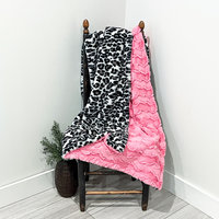 Silver Siberian Leopard Minky Blanket