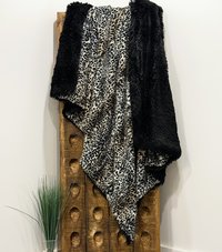 Cheetah Black Shag Luxe Minky Blanket