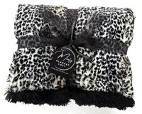 Cheetah Black Shag Luxe Minky Blanket