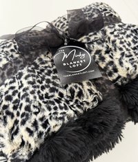 Cheetah Black Shag Luxe Minky Blanket