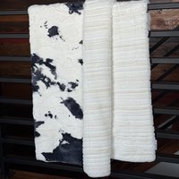 Luxe Cuddle Calf Cow Bessie with Vienna Natural 50"x60" Adult Minky Blanket