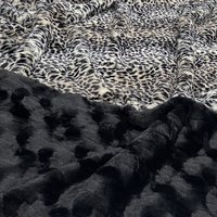 Luxe Cuddle Cheetah with Luca Black 50"x60" Adult Minky Blanket