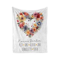Personalized Throw Blanket - Grandma's Wildflower Garden