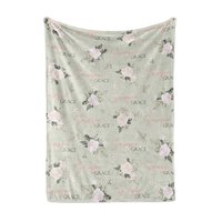 Pink Rose Baby name blanket