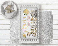 Personalized Pretty Safari Animals Crib Fitted Sheet