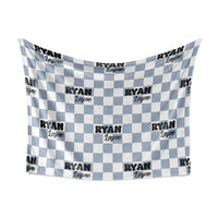 Personalized Checkered Baby Name Blanket 