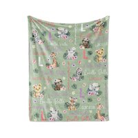Personalized Jungle Safari Animals Baby Blanket