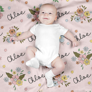 Wildflower Baby Name Blanket