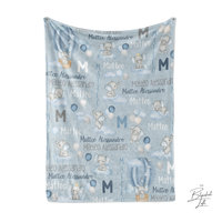 Baby Boy Elephant Personalized Blanket