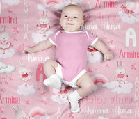personalized baby blanket with ballerina bunnies