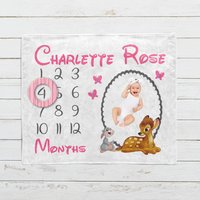 Personalized Bambi Milestone Blanket