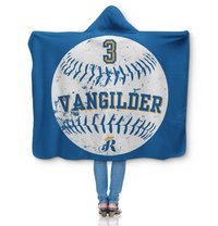 Custom Team Hooded Baseball Sherpa Blanket with Logo