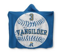 Custom Team Hooded Baseball Sherpa Blanket with Logo