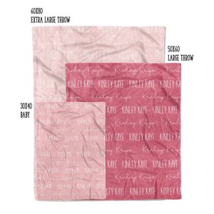Shades of Pink Color Name Blanket