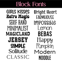 block fonts