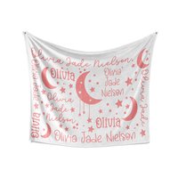 Personalized Boho Moons and Stars Baby Blanket