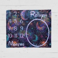 Personalized Boho Sun Moon Milestone Blanket