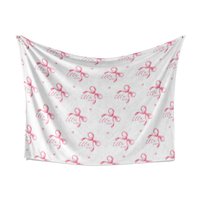 Personalized Pink Coquette Bows Baby Blanket 