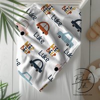 Personalized Cartoon Cars Baby Blanket