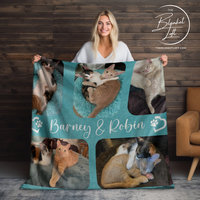 Photo Collage Throw Blanket for Cat Lover