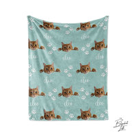 Personalized Cat Face Blanket