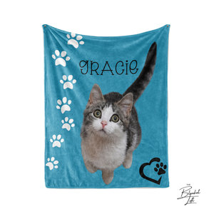 Personalized Cat Photo Blanket