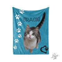 Personalized Cat Photo Blanket