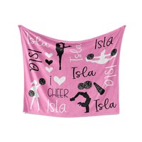I Love Cheer Blanket Personalized with Name