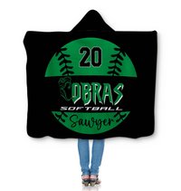 Personalized Sherpa Hooded Softball Blanket