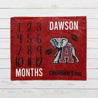 Personalized Football Team Baby Monthly Milestone Blanket