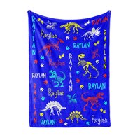 Personalized Dinosaur Bones Blanket