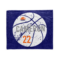 Personalized Distressed Basketball Blanket