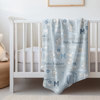 Personalized Elephants in Hot Air Balloons Baby Blanket